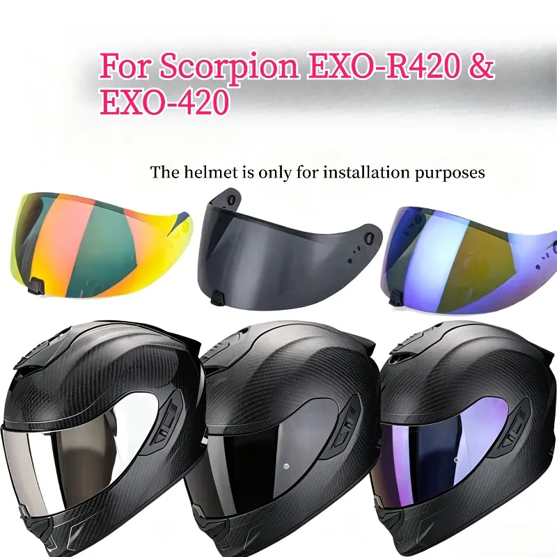 Suitable for Scorpion EXO-R420 & EXO-420 Motorcycle Plating Uv Protection Color Changing Sun Visor Helmet Visor Lens