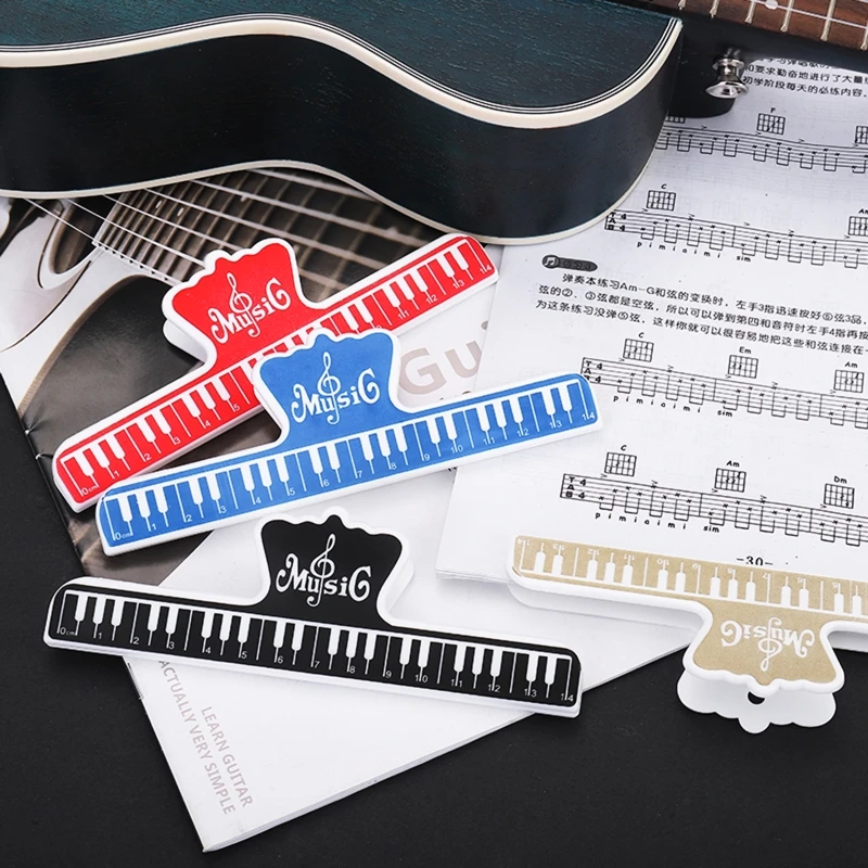 Colorful Plastic Music Book Page Note Clip Piano Holder Score Fixed Clip Guitar Violin Piano Player Spring Clip Musical Parts