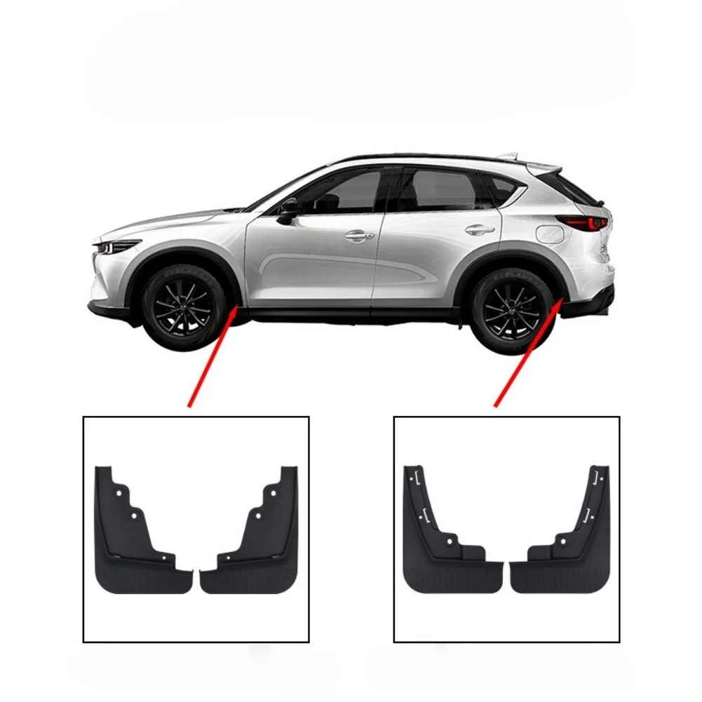Front and Rear Mud Flaps Kit for Mazda For CX-5 2025 2026 4 Piece Fender Protector Set Designed for OE-Level Integration