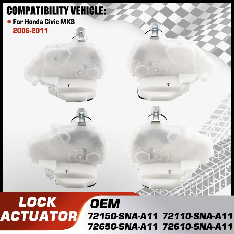 مشغل قفل باب السيارة مزلاج متكامل لهوندا سيفيك MK8 2006-2011 72150-SNA-A11 72110-SNA-A11 72650-SNA-A11 72610-SNA-A11