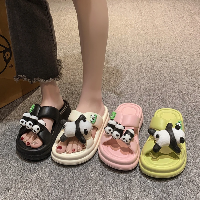 

Cute Cartoon Flip Flops for Women - Soft Sole Platform Slides for Casual Summer Wear - Non-Slip EVA Beach Slides