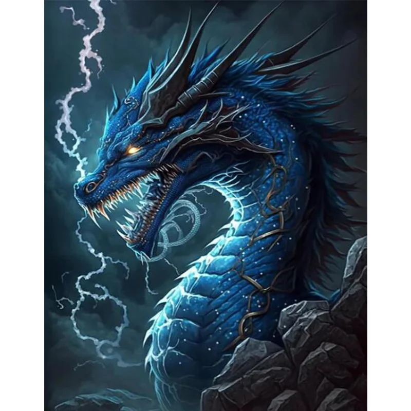 

AB Алмазная вышивка крестиком Роспись Синий Боевой Дракон 5D DIY Алмазная вышивка горный хрусталь картина Алмазная картина