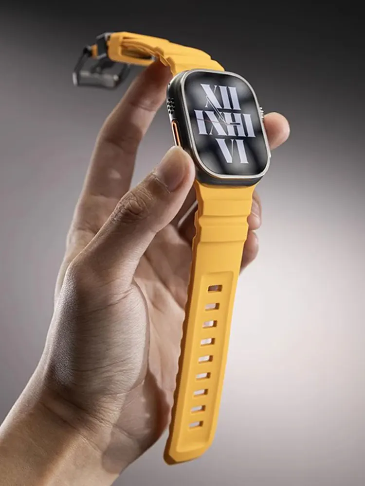 

Silicone Strap Sport Bracelet Band For iWatch Ultra2 Apple Watch 10/9/8/2/3/4/5/6/7 46mm 49mm 45mm For Watch 44mm Titanium Color