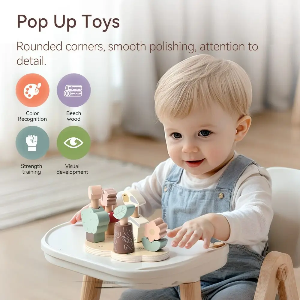 

Wooden Forest Animal Jumping Toys Interactive Animal Jigsaw Toddlers Stacking Blocks Toy DIY Portable Montessori Educational Toy