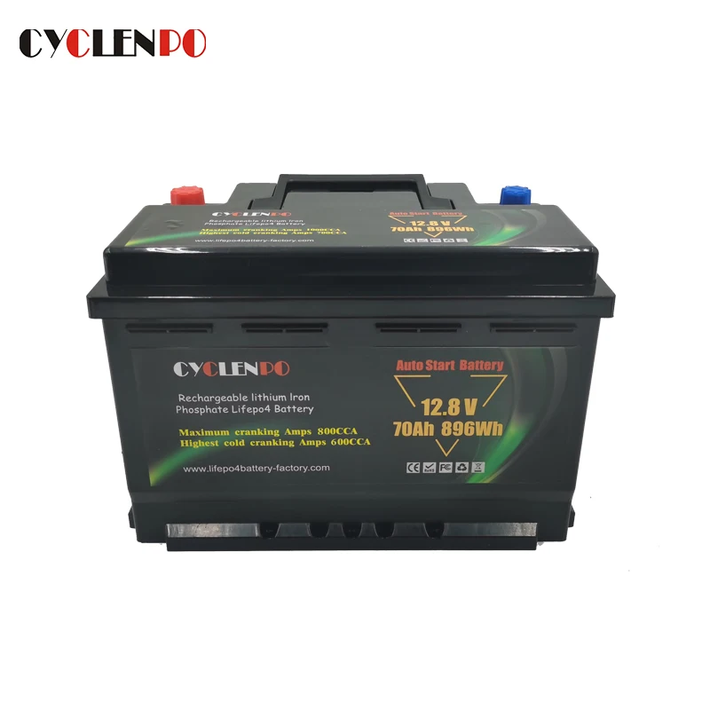 

With BMS 600CCA Lifepo4 Lithium 12v 70ah Start Battery for Automobile Cars CYLFP12-70 use 3000times 9.5kg,9.5kg Cyclenpo CN;GUA