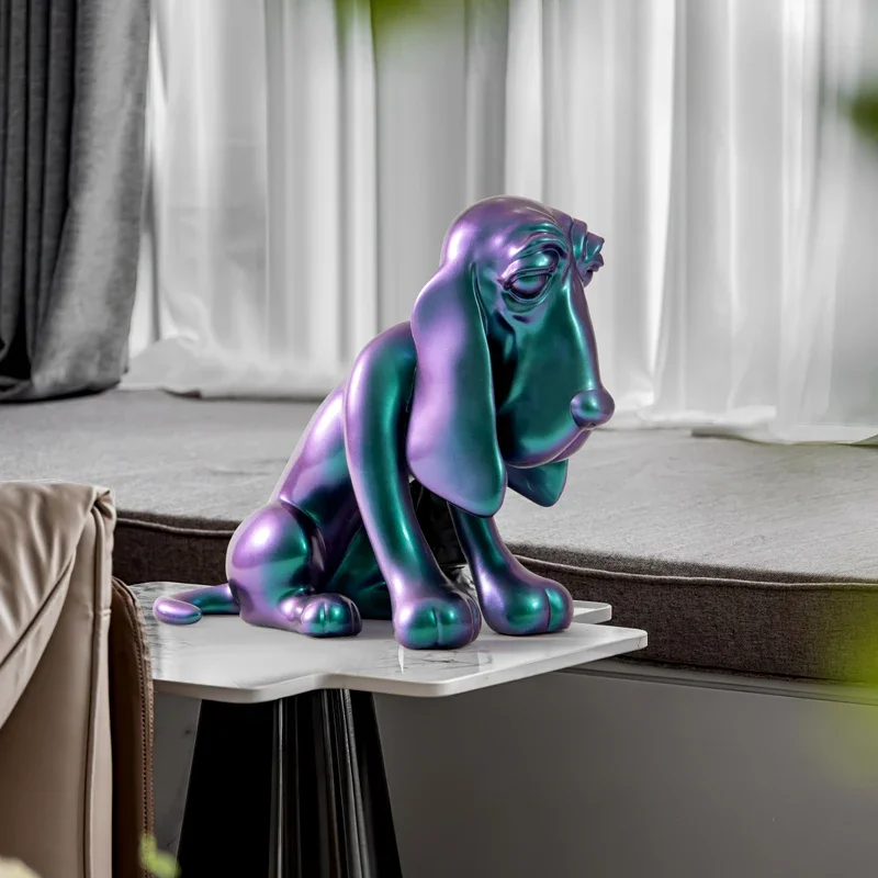 Large Home Decoration Accessories Crafts Cartoon Dog Statues And Sculptures Living Room Porch Ornaments Nordic Figurine Gifts