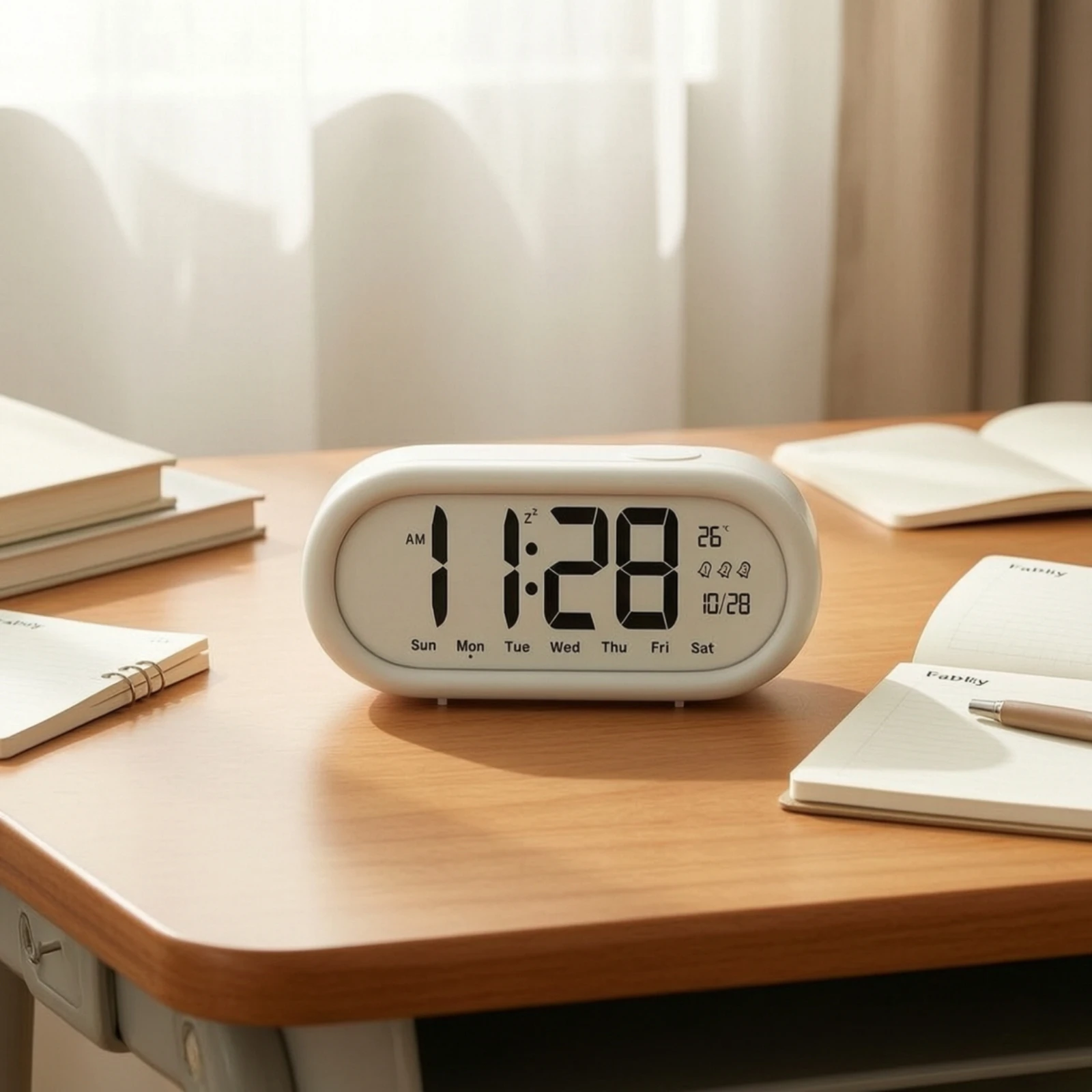 Bedside Alarm Clock Large Display Digital Alarm Clock Easy to Read Compact for Students, Bedroom, Nightstand