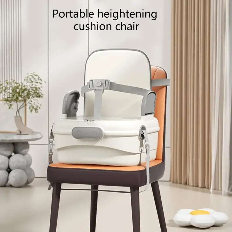 مقعد مرتفع للأطفال خفيف الوزن وقابل للطي وأشرطة كتف غير قابلة للانزلاق ودعم بأربع نقاط من أجل تغذية آمنة ومريحة A2UB