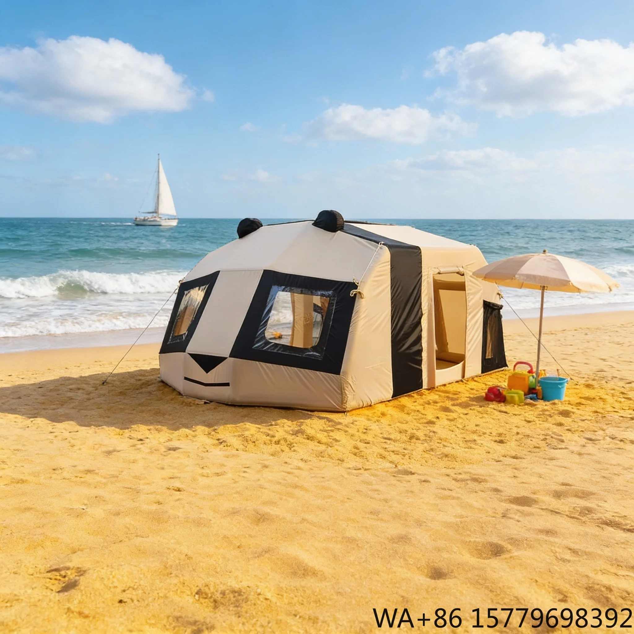 Factory Direct Waterproof Inflatable Outdoor Tent-Professional Air Tent Camping Equipment for Events Cute Animal Panda Style