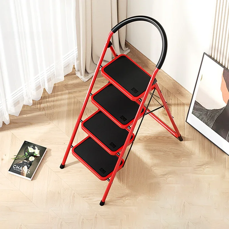 folding Step ladder carbon steel thickened indoor herringbone mobile staircase telescopic ladder multi-function Step Stools