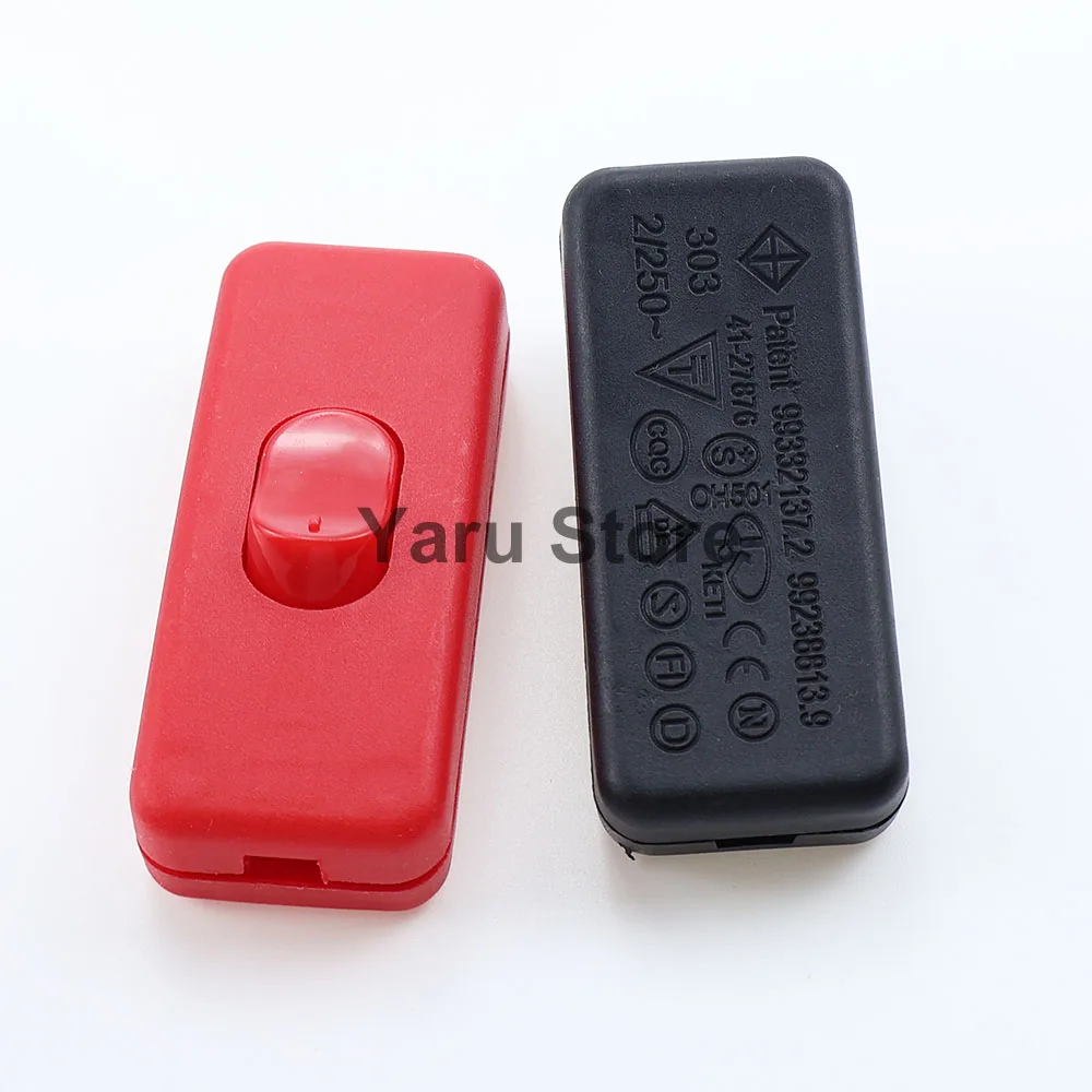 Yaru Store 2PCS Light Switch AC 0-250V 6A Lnline ON/OFF Table Desk Lamp Cord Cable Toggle Rocker Switches Control For LED Light