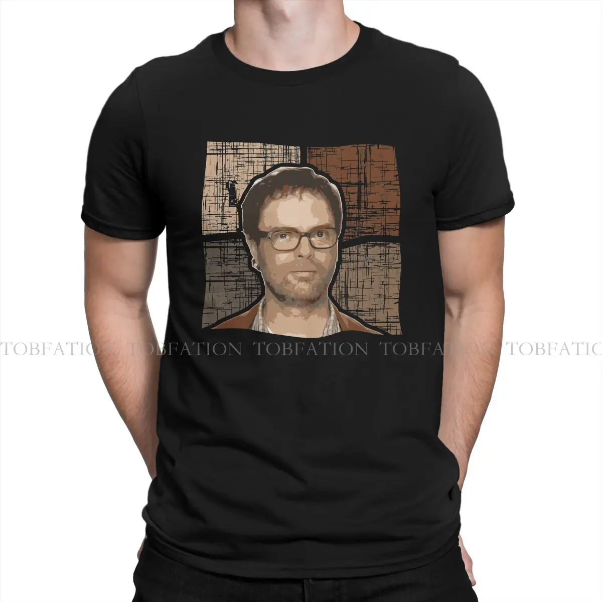 Rainn Wilson Baby Brushes To Soak In Milk TShirt For Male The Office Michael Scott TV Clothing T Shirt 100% Cotton Print