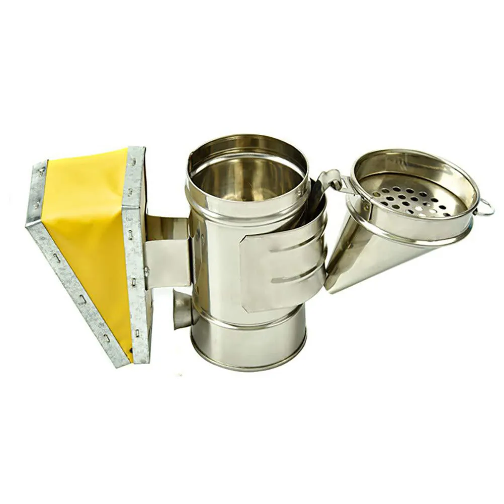 Bee Hive Smoker Stainless Steel Manual Mini Nozzle Heat Shield Beekeeping Tool Smoke Ejector Professional Beekeeping Supplies