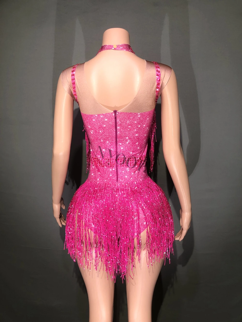 Sexy Jazz Dance Bodysuit for Women Sparkly Rhinestones Fringes Leotard Nightclub Performance Costume Singer Dancer Stage Wear