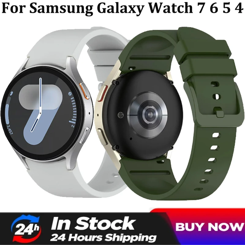 Original Silikonarmband für Samsung Galaxy Watch 7 6 5 4 40/44mm, farbenfrohes Schnallenarmband für Watch 6 4 Classic 47mm 43mm 46mm
