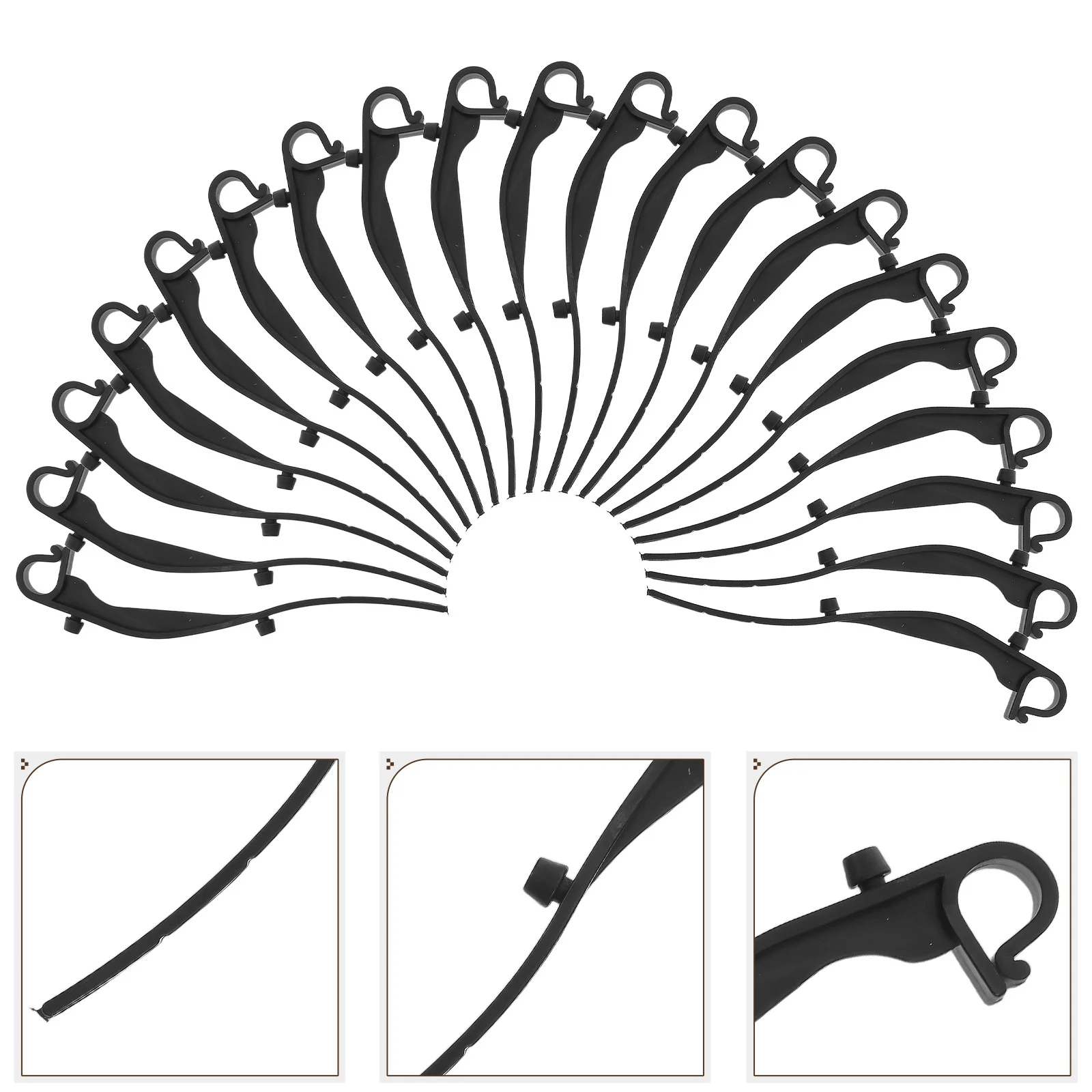 

50pcs Gutter Guard Clips Black Plastic Weather-Resistant Secure Mesh Fixings Windproof Drainage Protection Leaf Clog Prevention