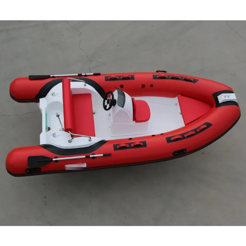 13.8FT 4.3m V Bottom Luxury High Speed Hypalon Inflatable Boat Rigid Inflarable Boat Patrol Boat with Engine