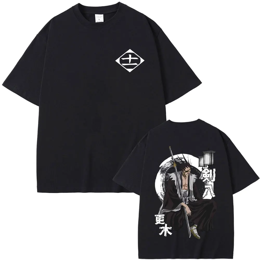 

Anime Bleach Zaraki Kenpachi Graphic T-shirts Male Vintage Casual Cotton T Shirt Men Women Manga Fashion Oversized Streetwear