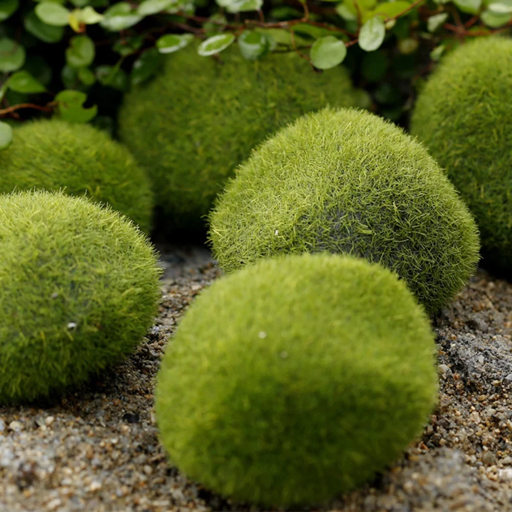

5Pcs Artificial Moss Stones Realistic Flocking Foam DIY Decor for Garden Bonsai Fish Tank Micro Landscape Home Office