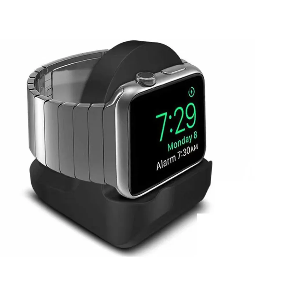 

Silicone Charging Stand Holder Support Stand Black Durable Non Slip Base Compact Charging Dock Station Compatible for Apple