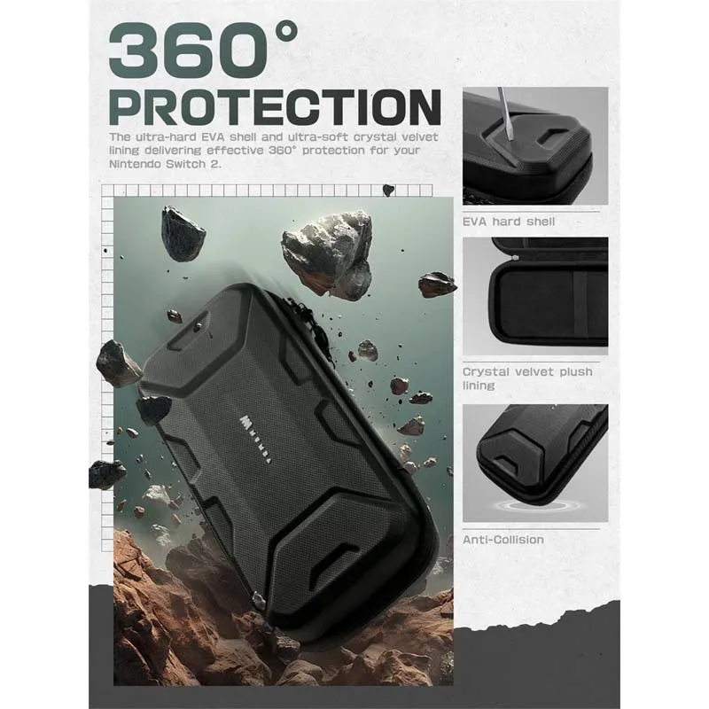 Carrying Case for Nintendo Switch 2 2025 Plus Version wersja przenośnej ochronnej torba podróżna etui na ostrze/tytan — zdjęcie produktu 4
