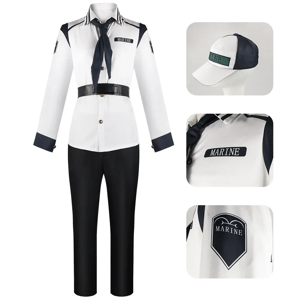 Marine Cosplay Fantasy Hut Live Action One Piece Kostüm Verkleidung für Erwachsene Männer Cosplay Rollenspiel Fantasia Outfits