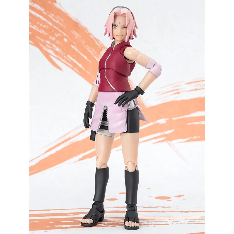 Bandai-Naruto Sakura Haruno Action Figure, S.H Figuarts, Naruto, Naruto, Edição P99, Modelo de Anime, Brinquedos, Presente para o Menino, Em Stock