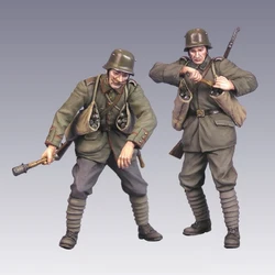 1/35 Figure resin unpainted model kit, military theme, German soldiers throwing grenades unassembled and unpainted GK