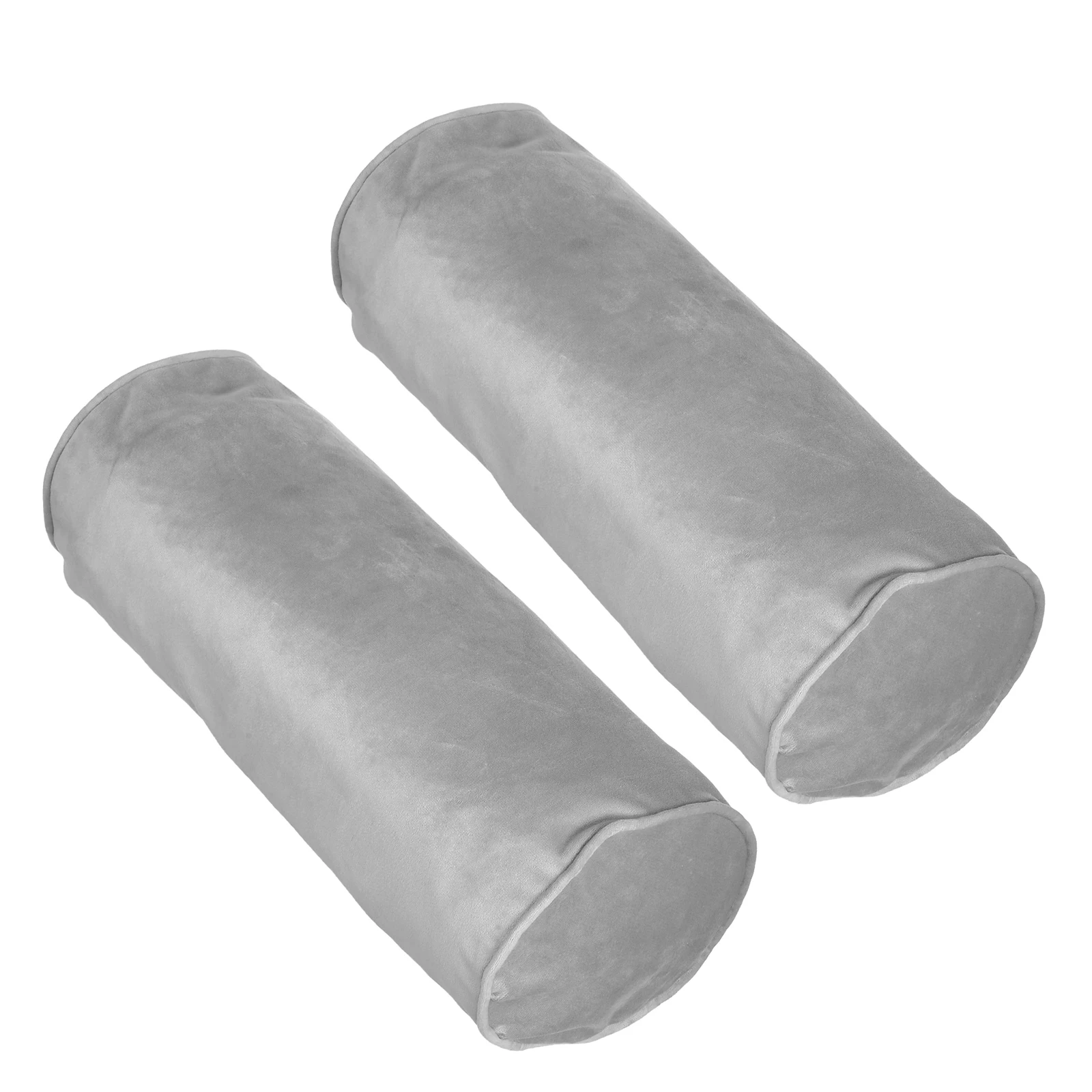 

2pcs Neck Roll Pillow Cover Removable Long Cylinder Cushion Case Washable Hidden Zipper For Spa Massage Travel Home Decor