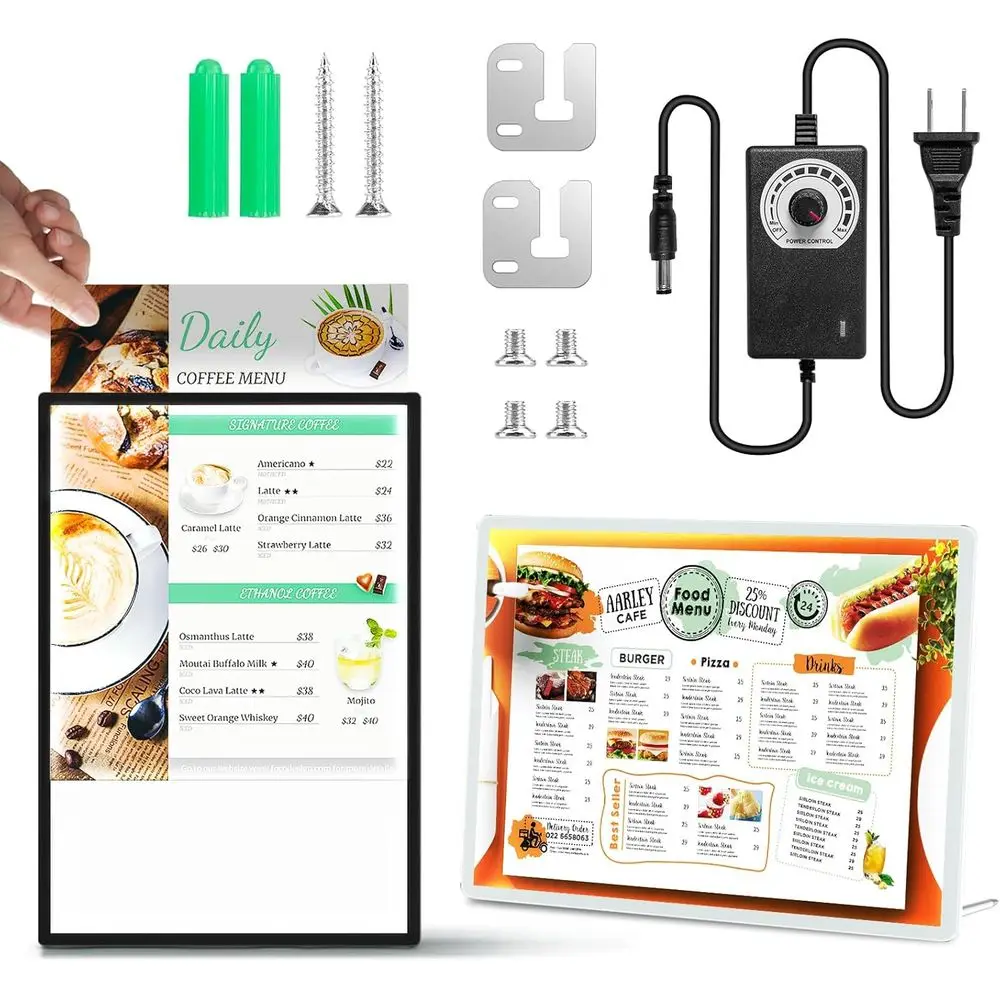 11x17 Tabletop LED Sign Holder Light Up Menu Board Backlit Poster Advertising Display Light Box or Restaurant, Bar, Hotel, Event