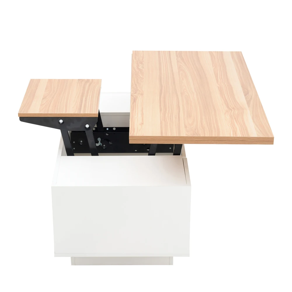 Moderner Couch-Couchtisch mit Dual-Lift-Mechanismus, versteckter Stauraum, Tragfähigkeit bis zu 50 kg, ideal für kleine Räume – Detail 6