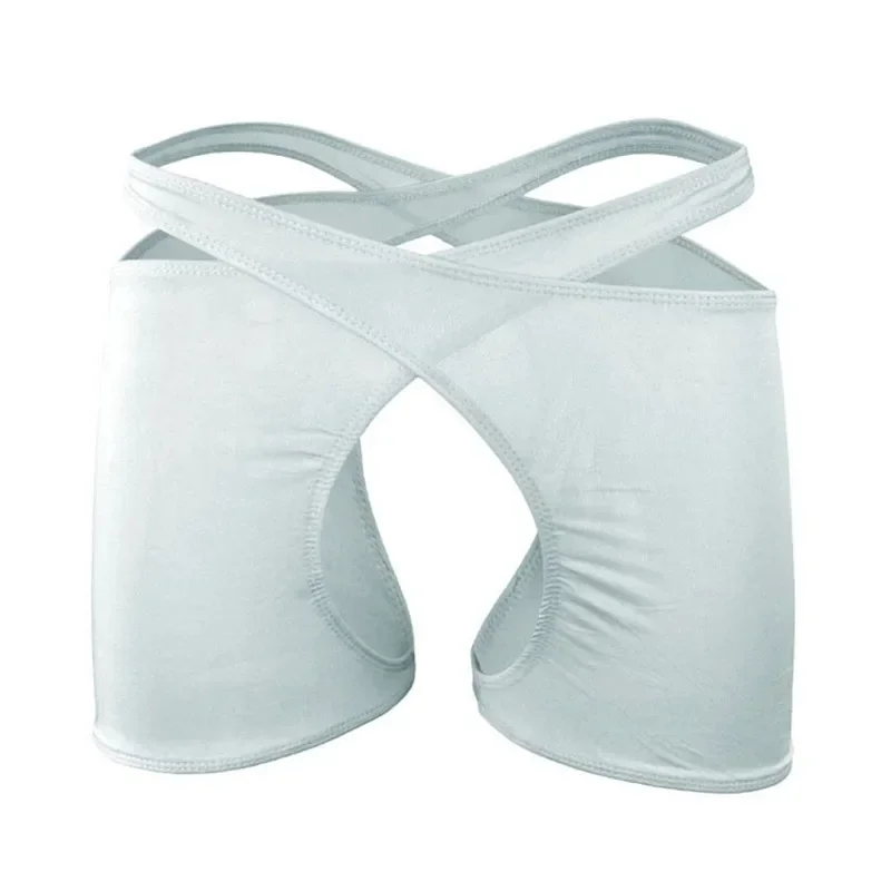 مضحك 2022 سراويل Crotchless للرجال الحرير الجليد سراويل بوكسر أوم السروال الرجال حفرة Calzoncillo Hombre #4