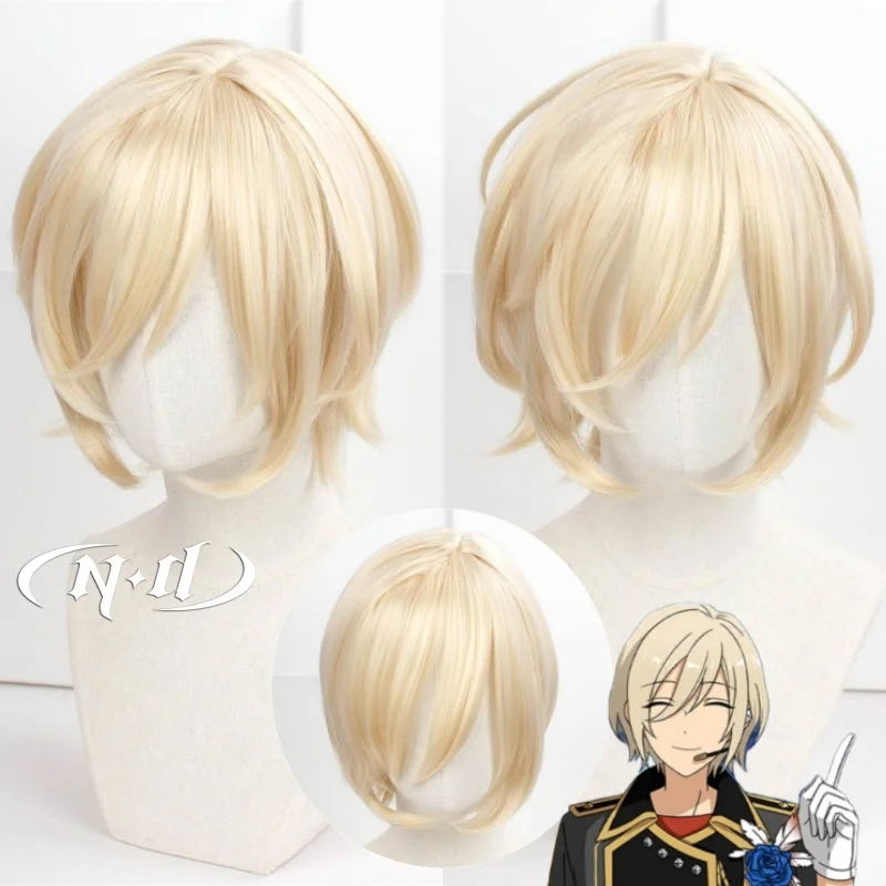 ND Eichi Tenshouin Cosplay Wigs The Ensemble Stars Cosplay Blonde Hair Wigs for Game Comic Con Coser Heat Resistant Synthetic