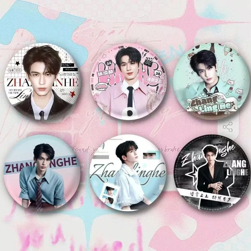 Fan Support Souvenir Zhang Linghe Star Surrounding Tinplate Brooch Lapel Pin Cosplay Collection Ornament Backpack Bag Decorative