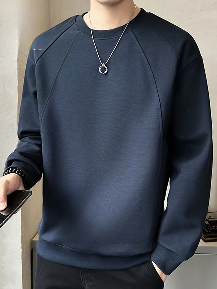 

Men's Hoodie round Ne Long Sve Casual Sweatirt Spring 2026 Color Loose Fit Anti-Wrinkle Cotton Blend