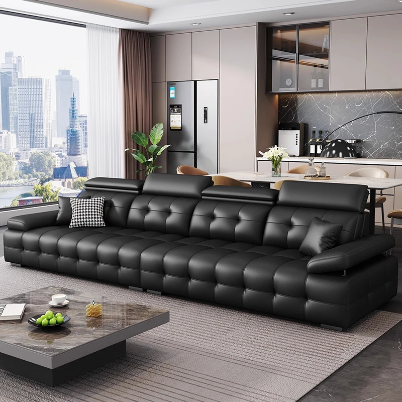 أرائك غرفة المعيشة الجلدية الحديثة الأريكة كسول الشمال الفاخرة الحد الأدنى غرفة المعيشة الأرائك صالة مصمم موبليس أثاث المنزل #4