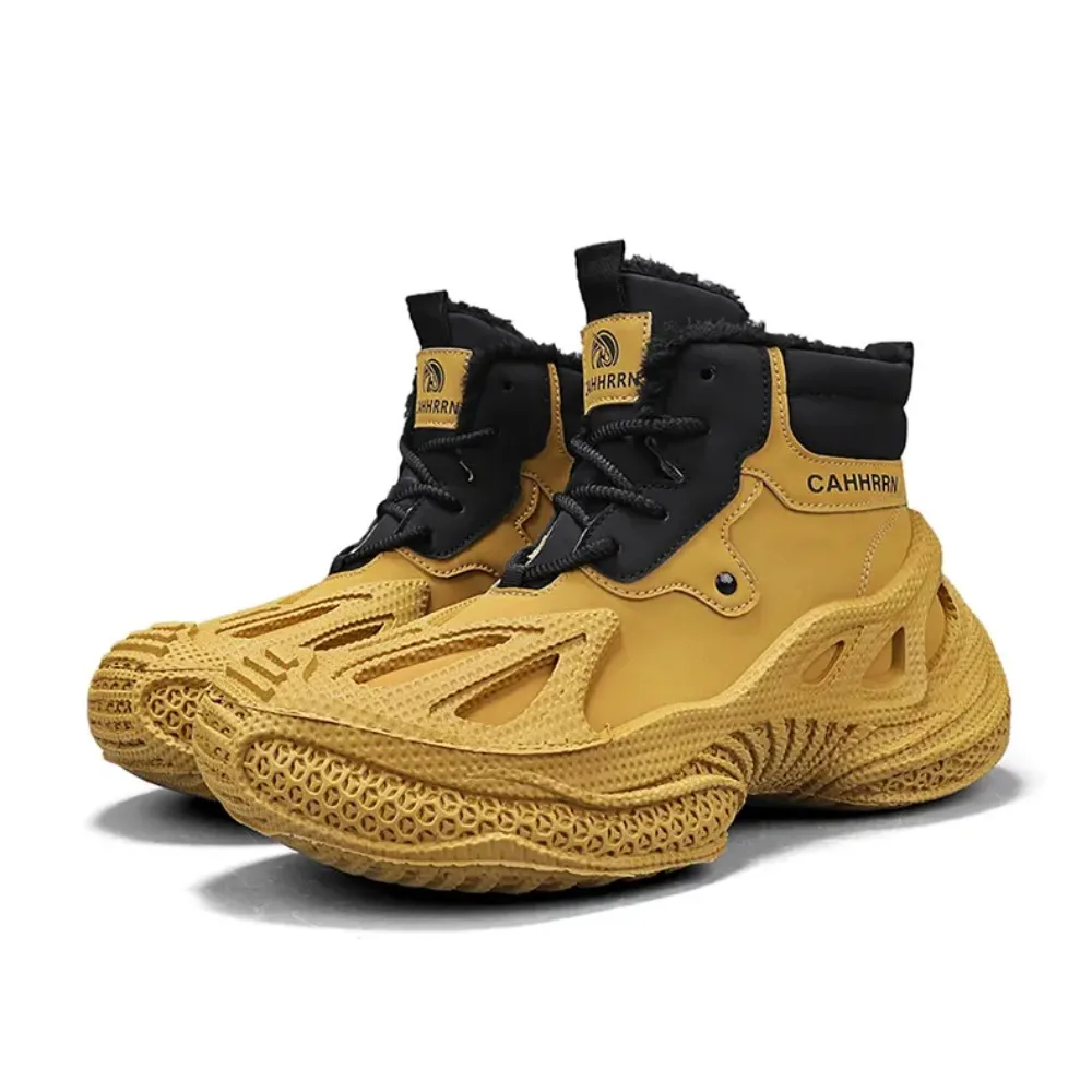 

2025 Men's new breathable mesh trendy elastic band slip-on casual thick-soled sports shoes