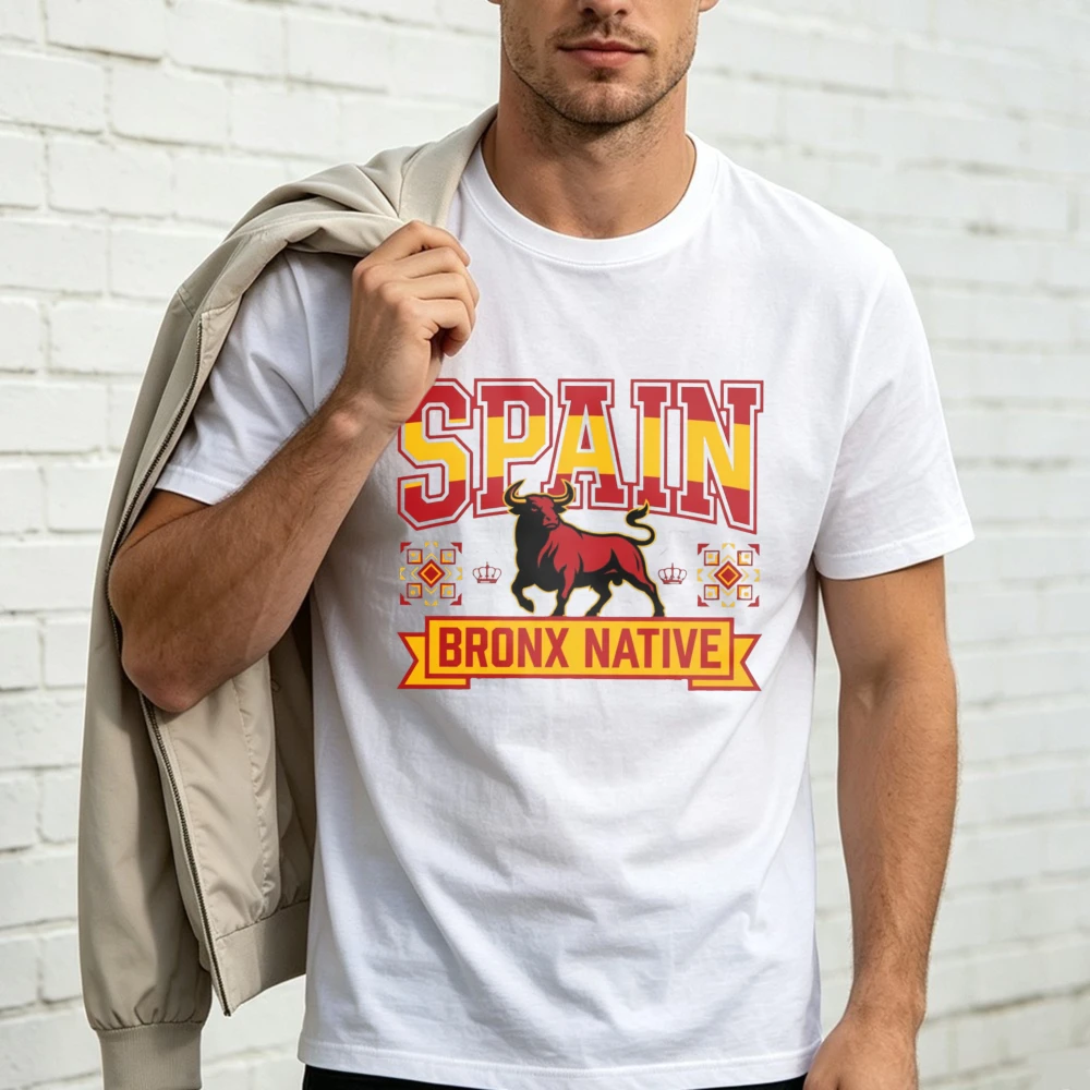 Street Fashion In Spain - Spanien Fußball-Fan T-Shirt mit Aufdruck Bronx