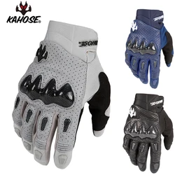 2025 Men's Genuine Sheepskin Leather Motorcycle Gloves Motocross Motorbike Biker Racing Motor Riding Moto Rider Glove