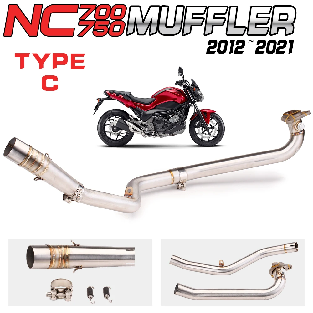 For NC750 2012-2021 Motorcycle Exhaust System Escape Slip On Front Tube Link Pipe Connect Original Muffler
