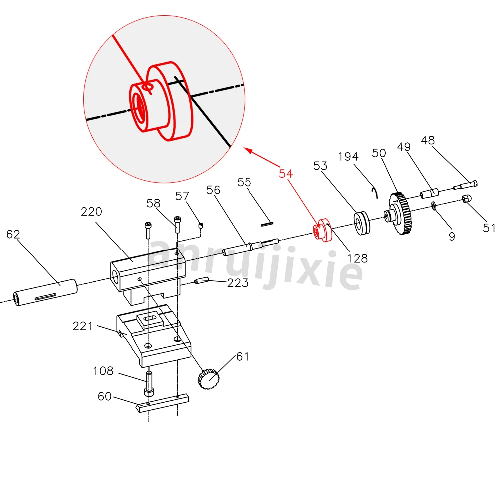 Screw Base SIEG C1-054&M1-054& Grizzly M1015&Compact 7&G0937&SOGI M1-150& MS-1 Lathe Spare Parts