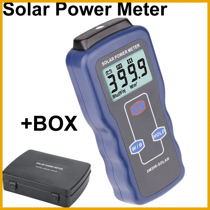 

Digital LCD Solar Power Meter UV NIR Instrument Radiation Sun Measuring Tester Testing Light Intensity Irradiance for Optical Ph