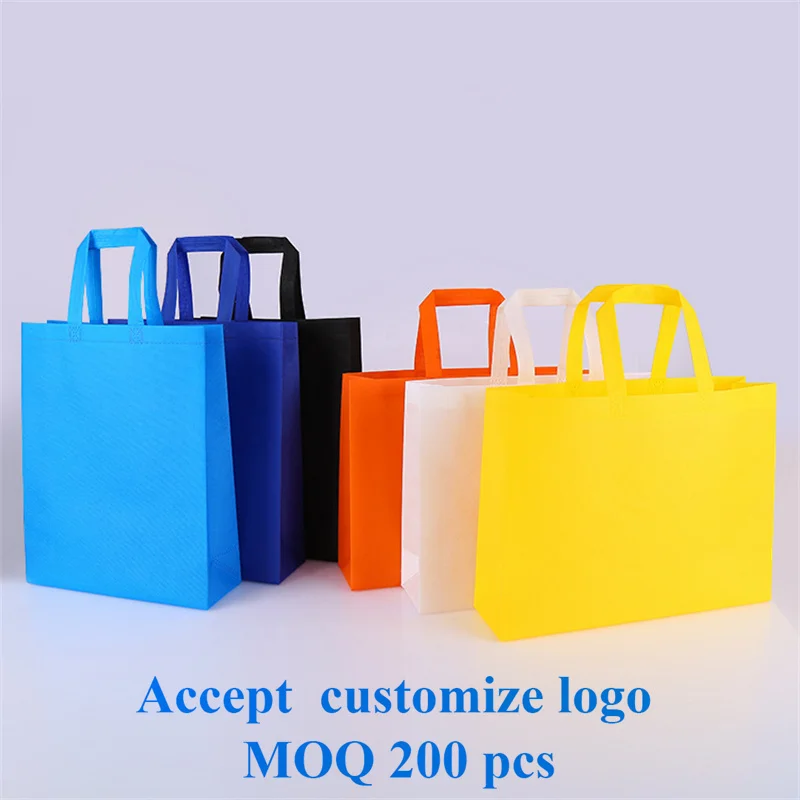 20 pcs recycled bags with logo fabric bag print logo custom printed non woven bags bag eco with logo non woven shopping bag