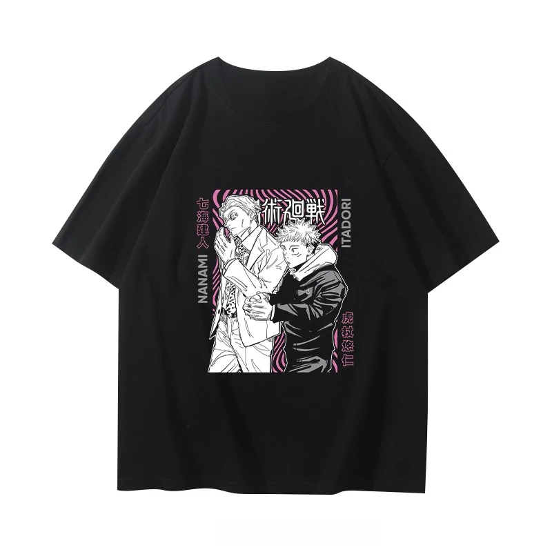 الإملائي مرة أخرى للرجال الحرب الصيف تي شيرتات قصيرة الاكمام الرجال Wujo Wushu الرسوم المتحركة اليابانية الثانية الأبعاد يوان نصف كم