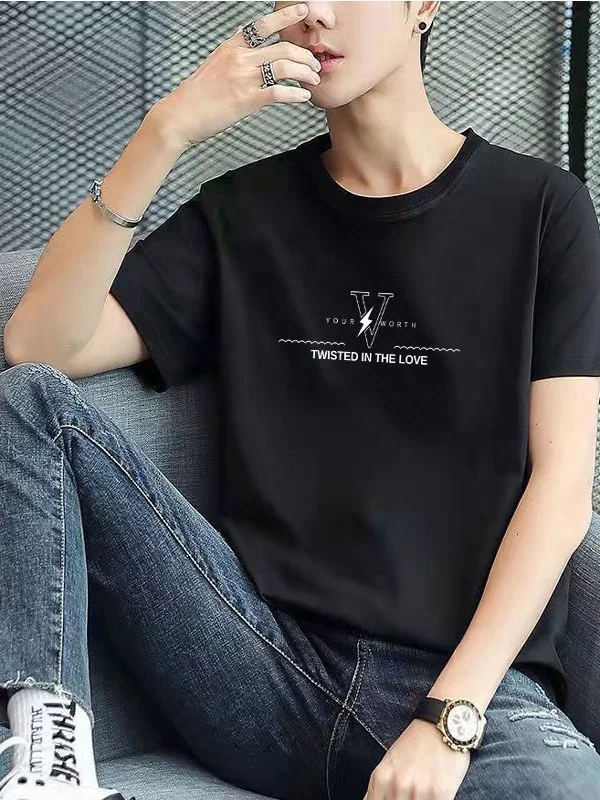 

Trendy plus Size Men's Casual ort Sve round Ne T-irt Loose Fit Summer New Arrival Comfortable plus Size Clothing