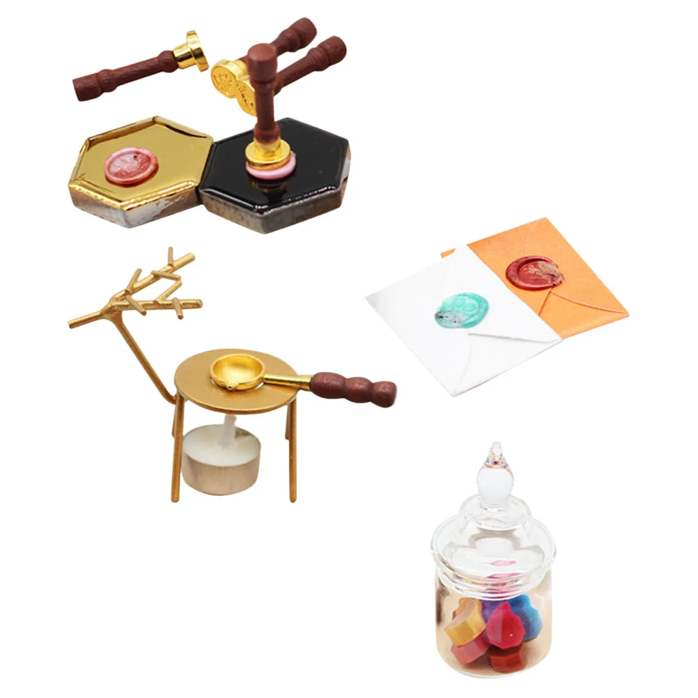 

Mini Seal Fire Paint House Decor Landscaping Miniature Stuff Accessory Ornaments Model Prop Wood