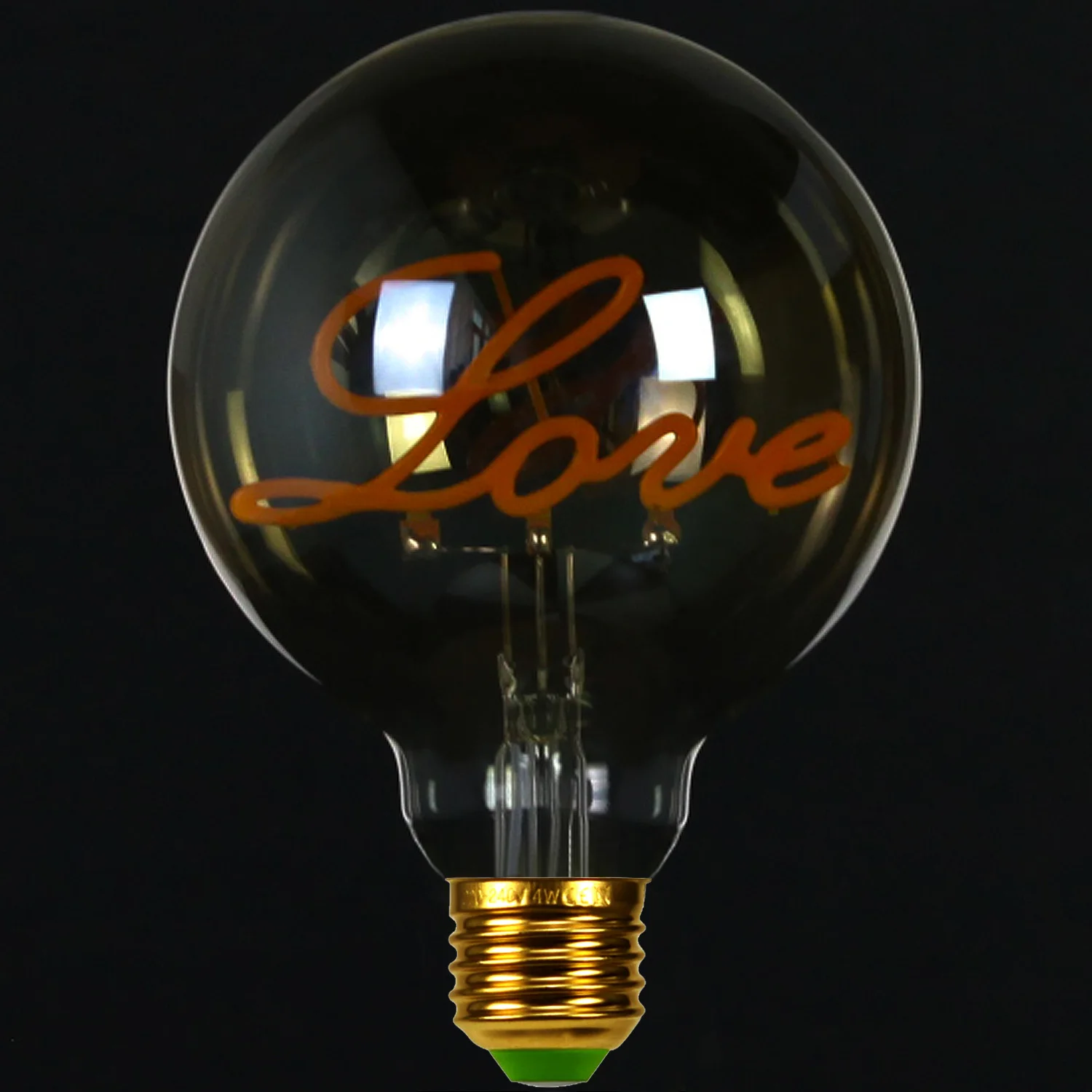 Retro Edison Bulb Dimmable E27 220V 110V 4W G95 Love Letter Light Home Decor LED Filament Bulb