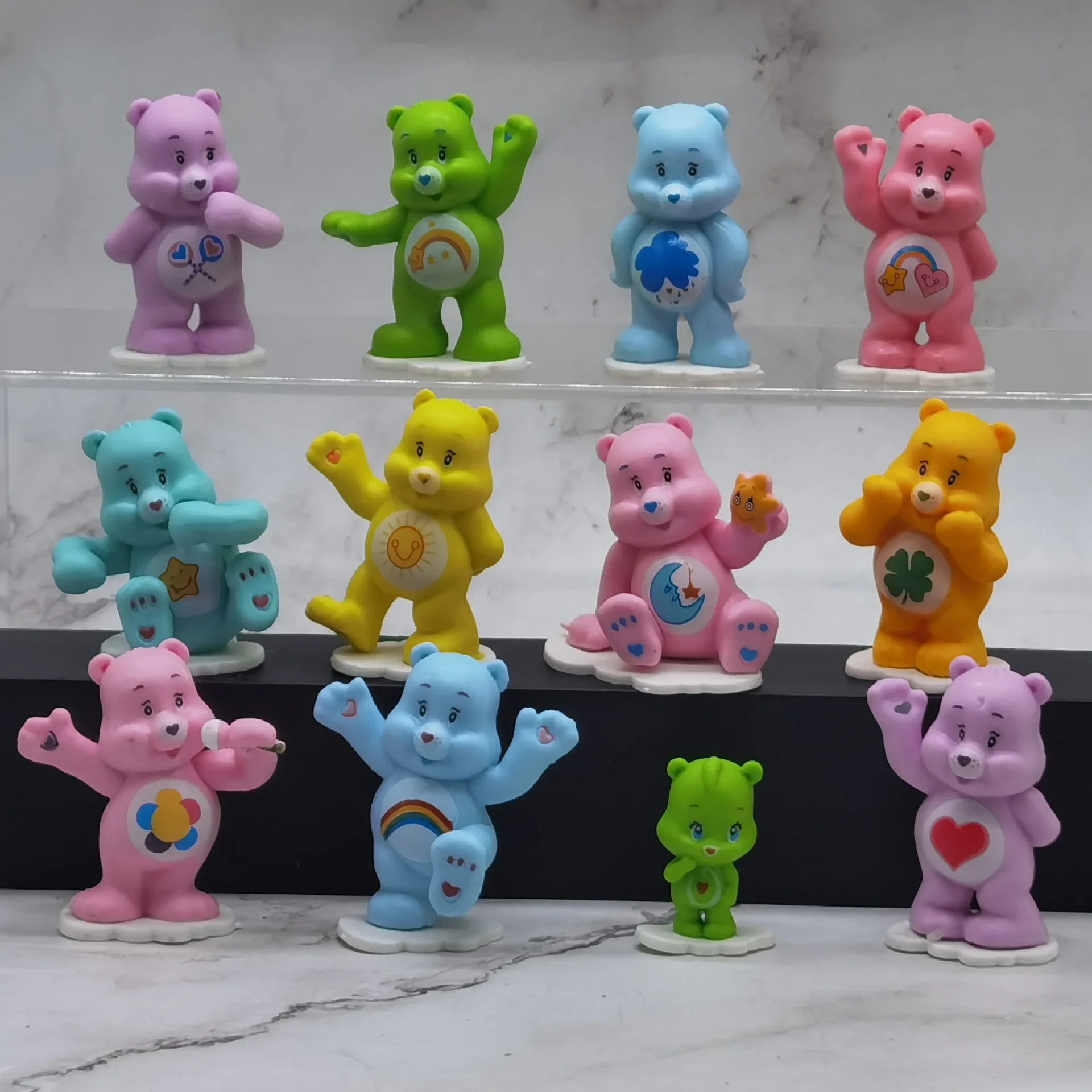 12Pcs/set New PVE PVP lovel Feeling Rare weather bear Figure Model Limited Collection Toy Gift For Child Boy Girl Adult