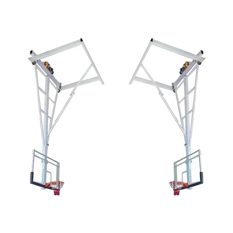 Electric Folding Manual Ceiling Mounted Basketball Backboard Stand Hanging Basketball Hoop for Sale