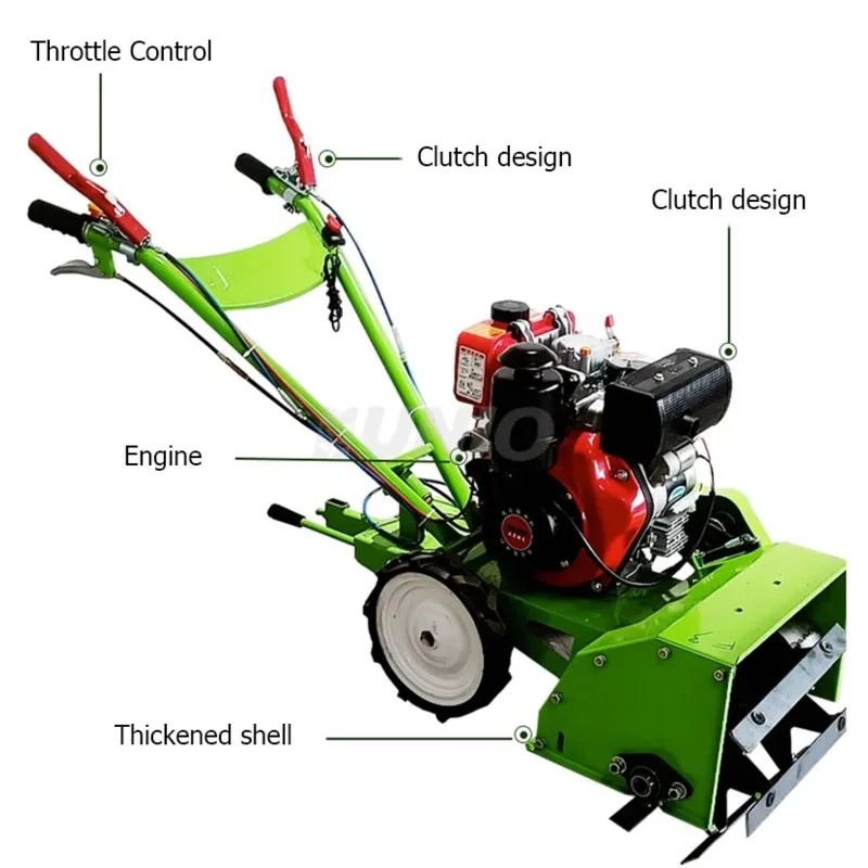 Four-Wheel Drive Self-Propelled Multi-Functional Weeder Is Used For Orchard Soil Loosening And Ditch Rot
